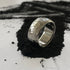 Hand hammered sequoia titanium ring