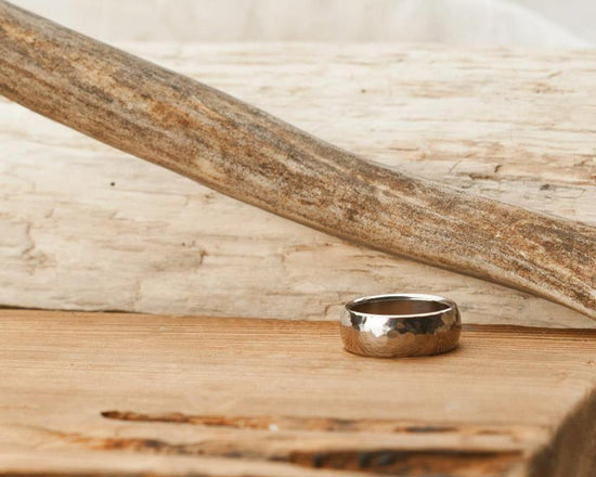 Hammered titanium ring