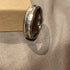 Hammered platinum inlay titanium ring