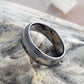 Titanium Wedding Ring with a Solid Platinum Inlay in a Domed Profile, shown in a High Polished - Mirror Finish