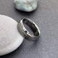 Titanium Ring with a Solid Platinum Inlay and Beveled Edges
