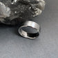 Flat Profile Titanium Ring with a Centered Solid Narrow Platinum Inlay