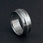 Titanium Ring - Sterling Silver Inlay - Gradually Raised Center