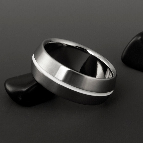 White Titanium Wedding Ring