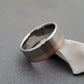 Titanium Wedding Ring With Wide Off Center 18k Rose Gold Inlay