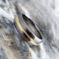 Titanium Ring in a Domed Profile and Wide 18K Solid Gold Concave Inlay - Handcrafted Men&