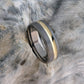 Titanium Ring with Off-Center 18k Solid Yellow Gold Concave Inlay - Unique Handcrafted Jewelry