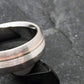 Titanium Ring with Sterling Silver and 18k Rose Gold Inlays, Rounded Profile and Layered Metals
