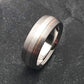 Titanium Ring with Sterling Silver and 18k Rose Gold Inlays, Rounded Profile and Layered Metals
