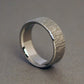 Titanium Ring with our "White Ash Tree" Wood Grain / Tree Bark Texture