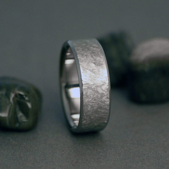 Titanium Wood Grain Ring With Our Exclusive "Box Elder Tree" Texture