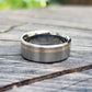Titanium Band - Off Center 18k Solid Rose Gold Pinstripe