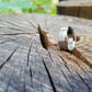 Titanium Band - Off Center 18k Solid Rose Gold Pinstripe
