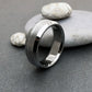 Titanium Ring with a Solid Platinum Inlay and Beveled Edges