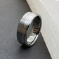 Platinum and 18k Rose Gold Titanium Ring, Mixed Metal Jewelry