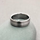 Titanium Ring with a Wide Solid Platinum Inlay, optional widths for Men and Women