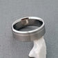 Titanium Wedding Ring with a Solid Off-Center Platinum Inlay in a Flat Profile