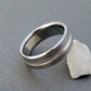 Titanium Ring with a Concave Solid Sterling Silver Inlay, Handmade and Customizable Wedding Band