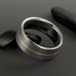 Titanium Band - Centered 18k Solid Gold Pinstripe
