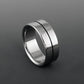 Handcrafted Titanium Wedding Band With Black Pinstripe