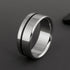 Titanium Band - Off Center Black Pinstripe