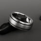 Titanium Ring - Domed Profile - Two Black Pinstripes on Either Side