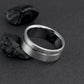 Titanium Ring in a Flat Profile with an Off-Center Pinstripe