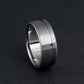 Titanium Ring - Flat Profile - One Off Center Pinstripe