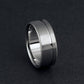 Titanium Ring in a Flat Profile with an Off-Center Pinstripe