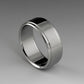 Titanium Ring - Flat Profile - Stepped Down Edges