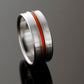 Titanium Ring - Gradually Raised Center - Red Inlay