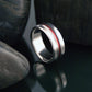 Titanium Ring - Gradually Raised Center - Red Inlay