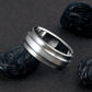 Titanium Ring - Sterling Silver Inlay - Gradually Raised Center