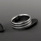 Handmade Titanium Ring with White Pinstripes