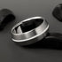Titanium Band - Peaked Profile - Centered White Pinstripe
