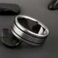 Titanium Band - Two Black Pinstripes on Either Side