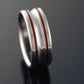 Titanium Band - Two Red Pinstripes - Concave Center