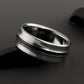Handmade Titanium Band Black Pinstripe