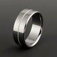 Titanium Ring - Centered White Pinstripe