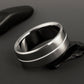 Titanium Ring - Centered White Pinstripe