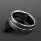 Titanium Ring - Centered White Pinstripe