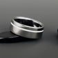 Titanium Ring - One Offset White Pinstripe