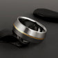 Titanium Ring - Peaked Profile - One Centered 18k Solid Gold Pinstripe