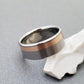 Titanium Wedding Ring With Wide Off Center 18k Rose Gold Inlay