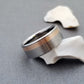 Titanium Wedding Ring With Wide Off Center 18k Rose Gold Inlay