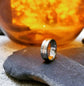 Titanium Wedding Ring with a Solid Concave Rose Gold Inlay and Sterling Silver Inlay