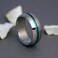 Titanium Band in a Domed Profile and an Emerald Green Centered Pinstripe